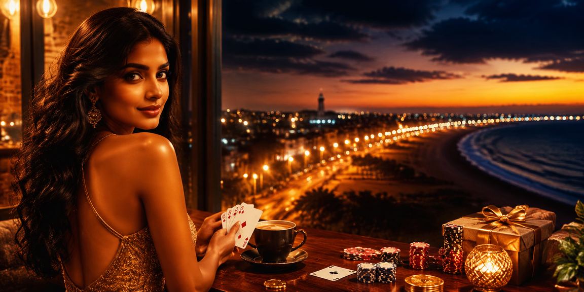 Players enjoying poker games at Chennai Marina Beach