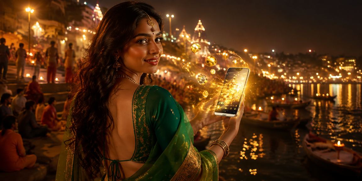 Poker game at Varanasi Ghat capturing casino enthusiasm in India